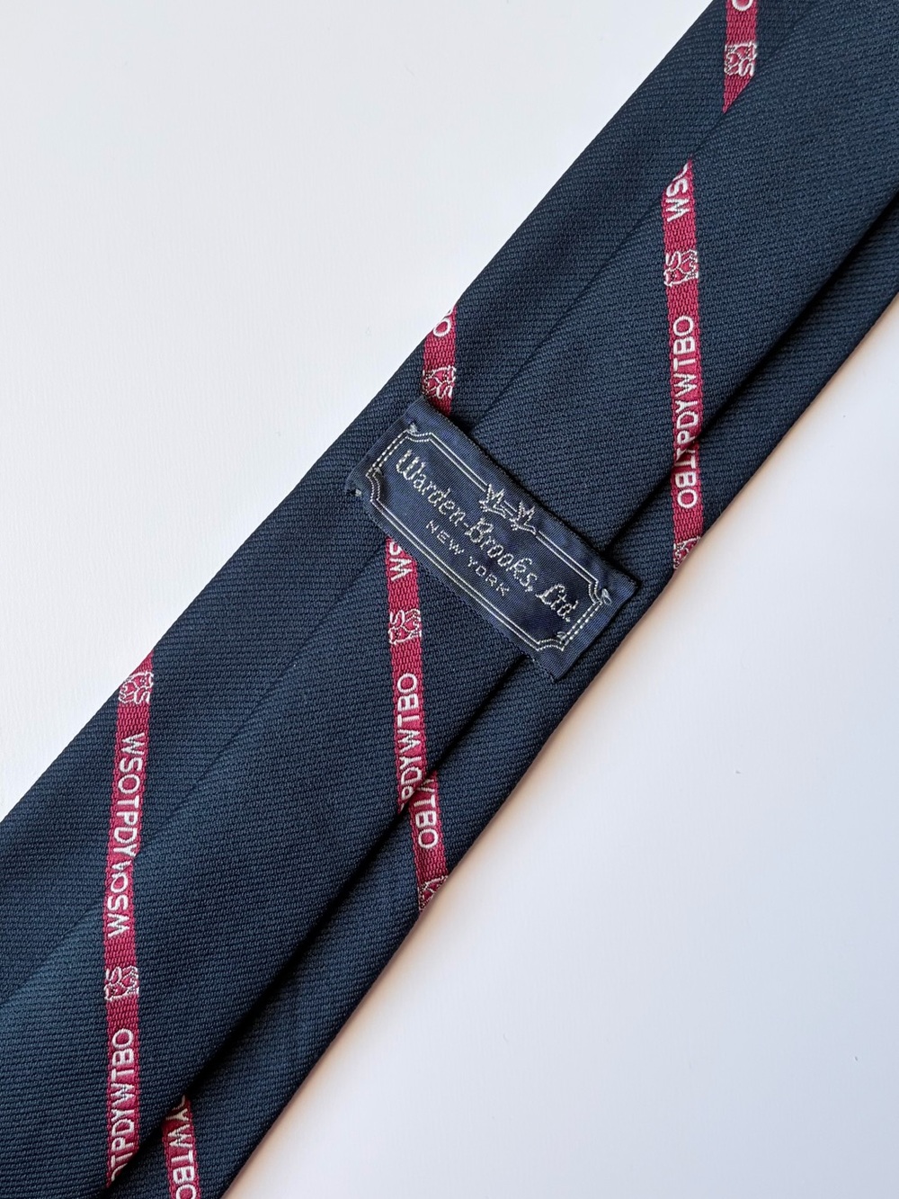 Warden Brooks Vintage Corporate Collegiate Renegade Acronym Neck Tie Harvard